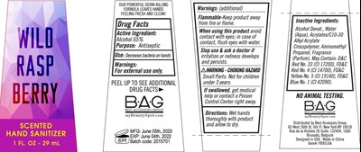 Image Description (Wild Rasp Berry Hand Sanitizer 29 mL 65 Vv)